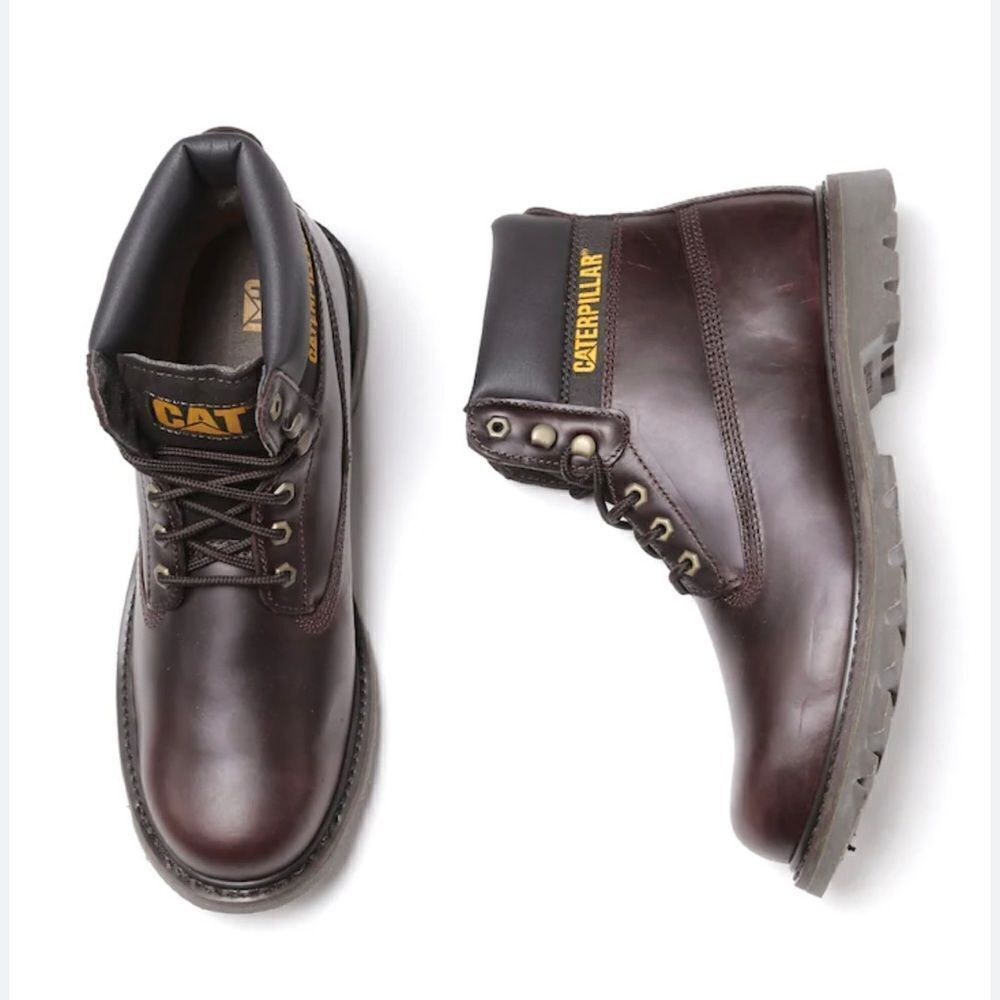 CAT Men Burgundy Colorado‎ Leather Boots Size 12 B52